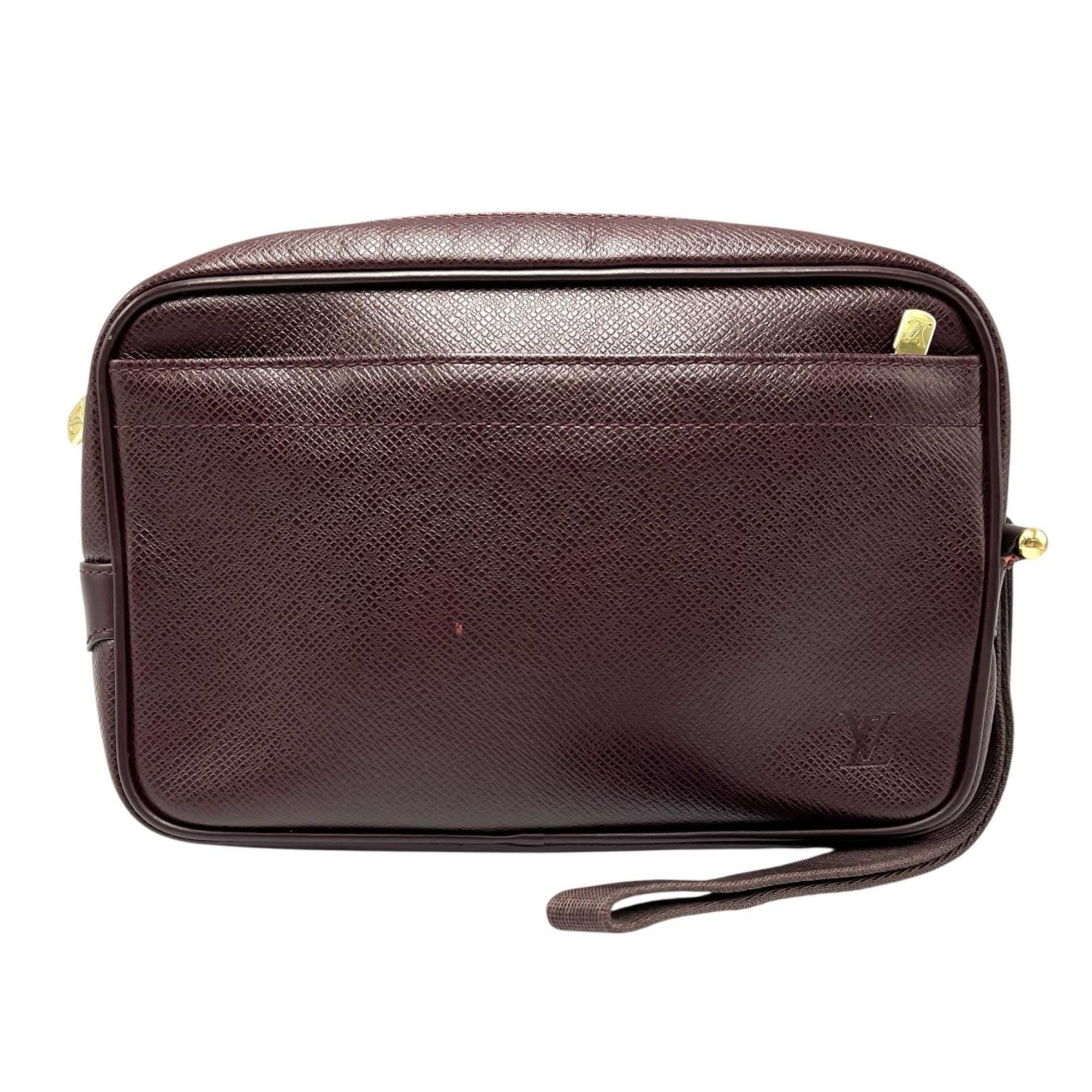 Louis Vuitton Brown Leather Clutch Bag
