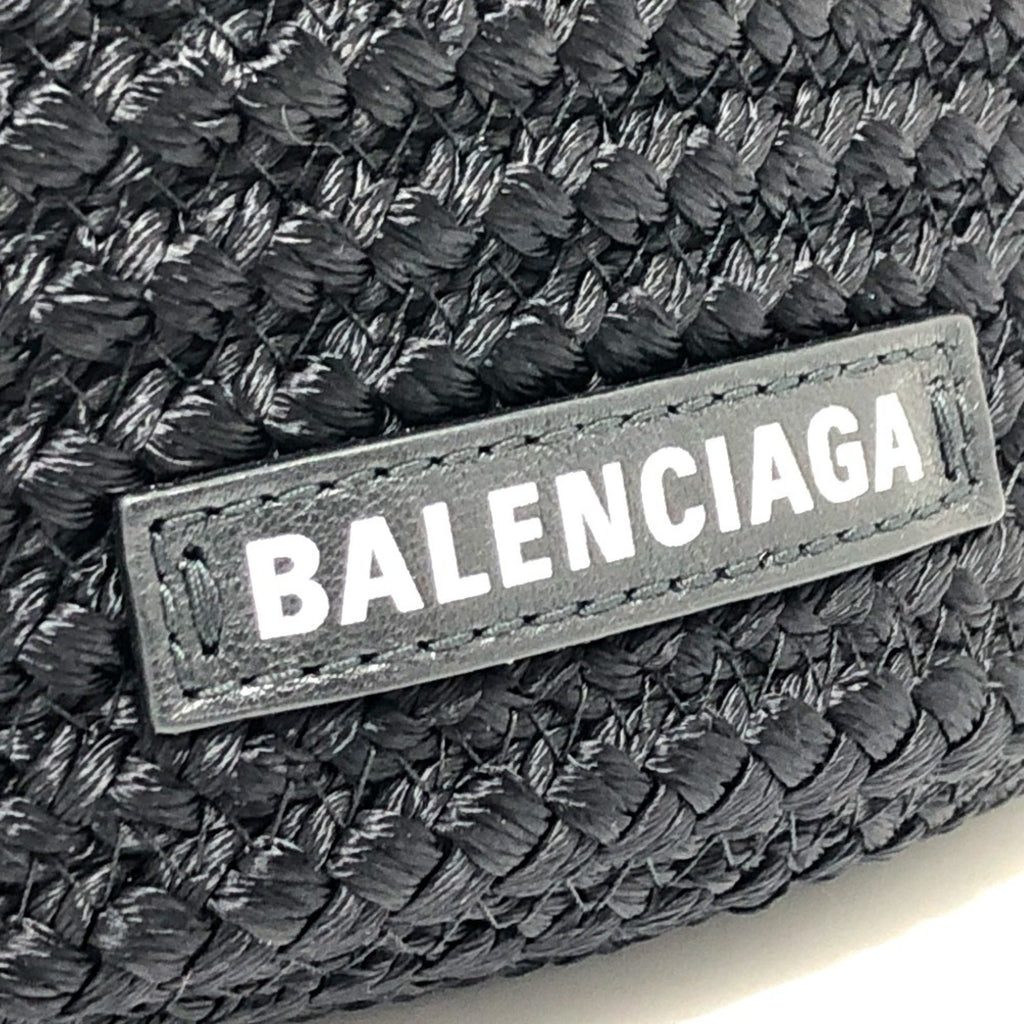 Balenciaga Black Nylon Leather Handbag Tote