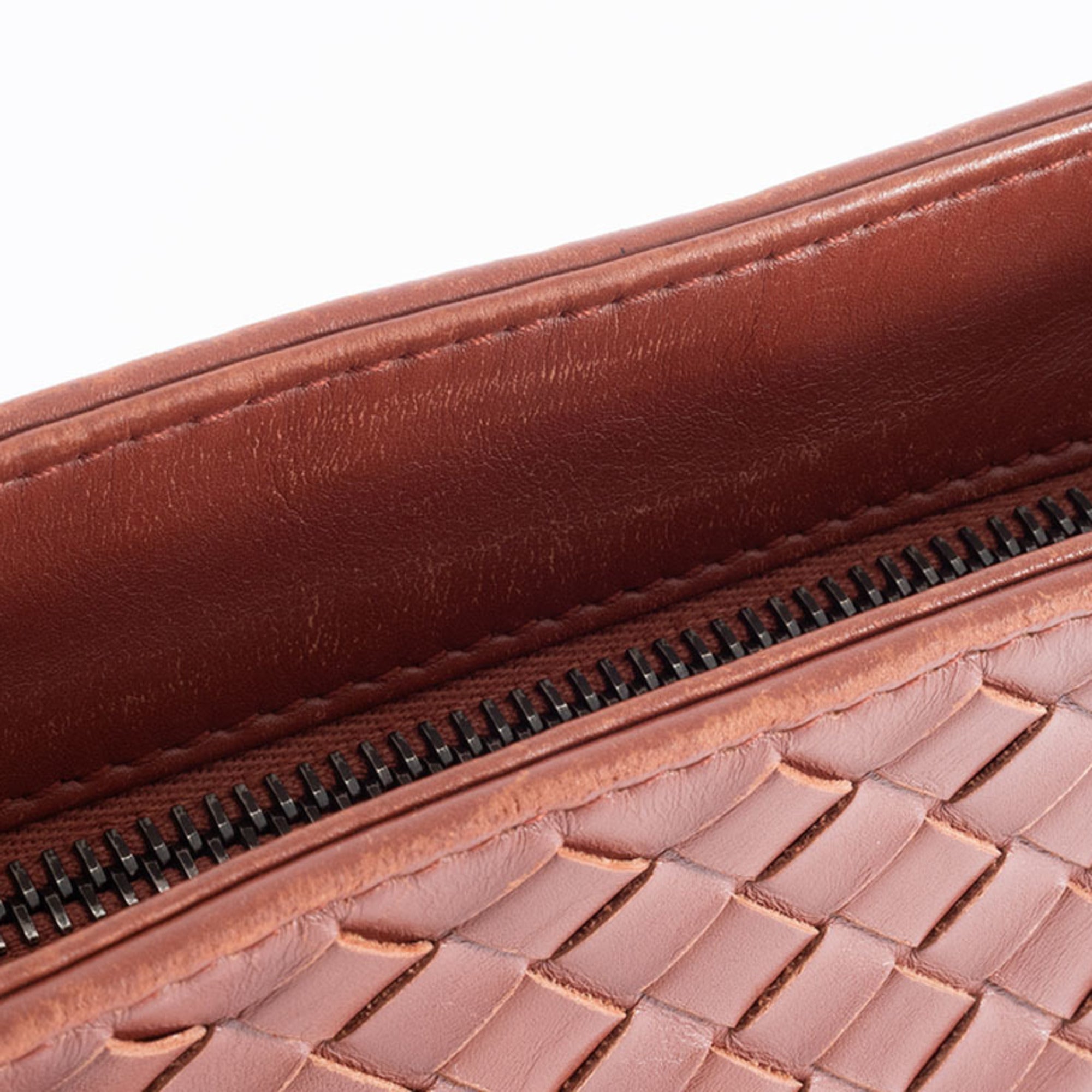 Bottega Veneta Intrecciato Brown Leather Shoulder Bag