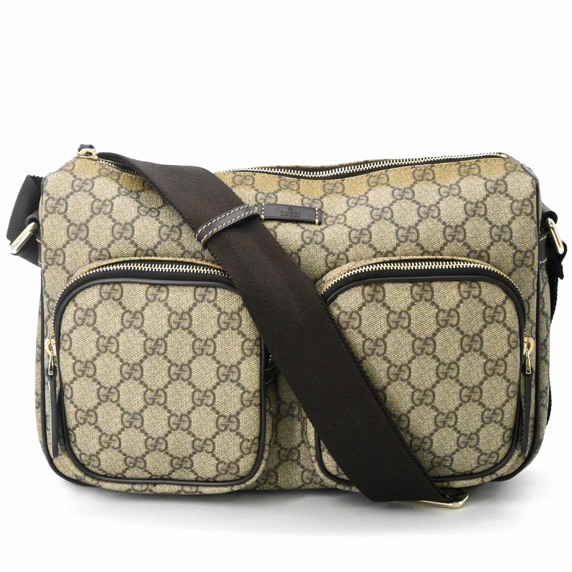 Gucci Beige Brown Pvc Leather Shoulder Bag (Pre-Owned)