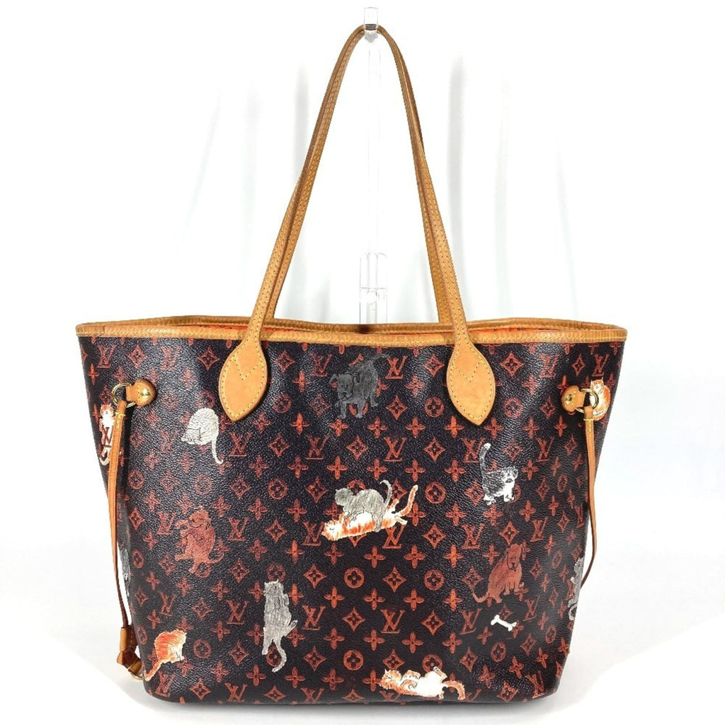Louis Vuitton Brown Orange Monogram Leather Pouch Shoulder Bag Tote Bag
