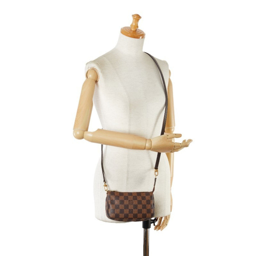 Louis Vuitton Brown Pvc Leather Handbag Pochette Pouch
