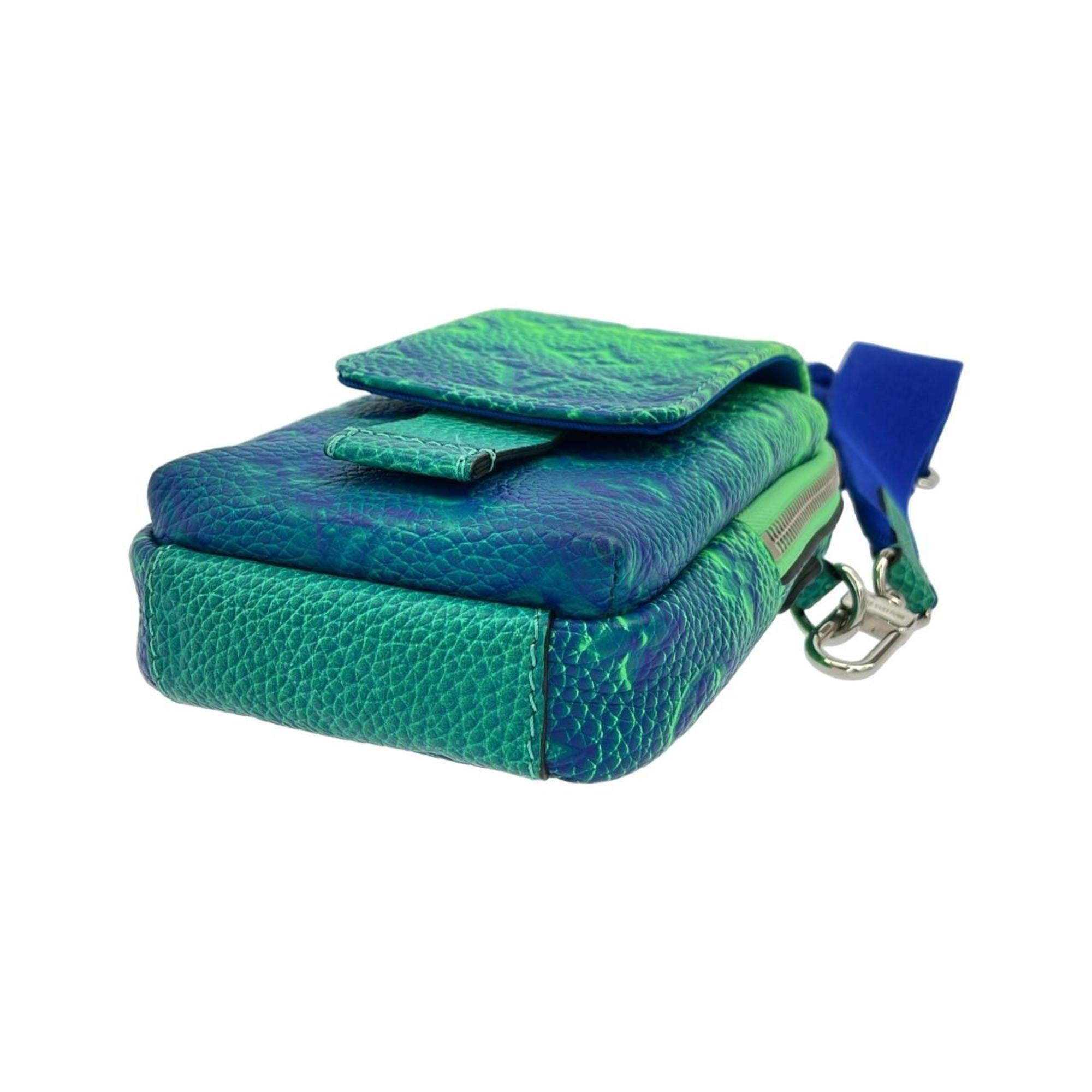 Louis Vuitton America’S Cup Blue Vert Leather Phone Wallet