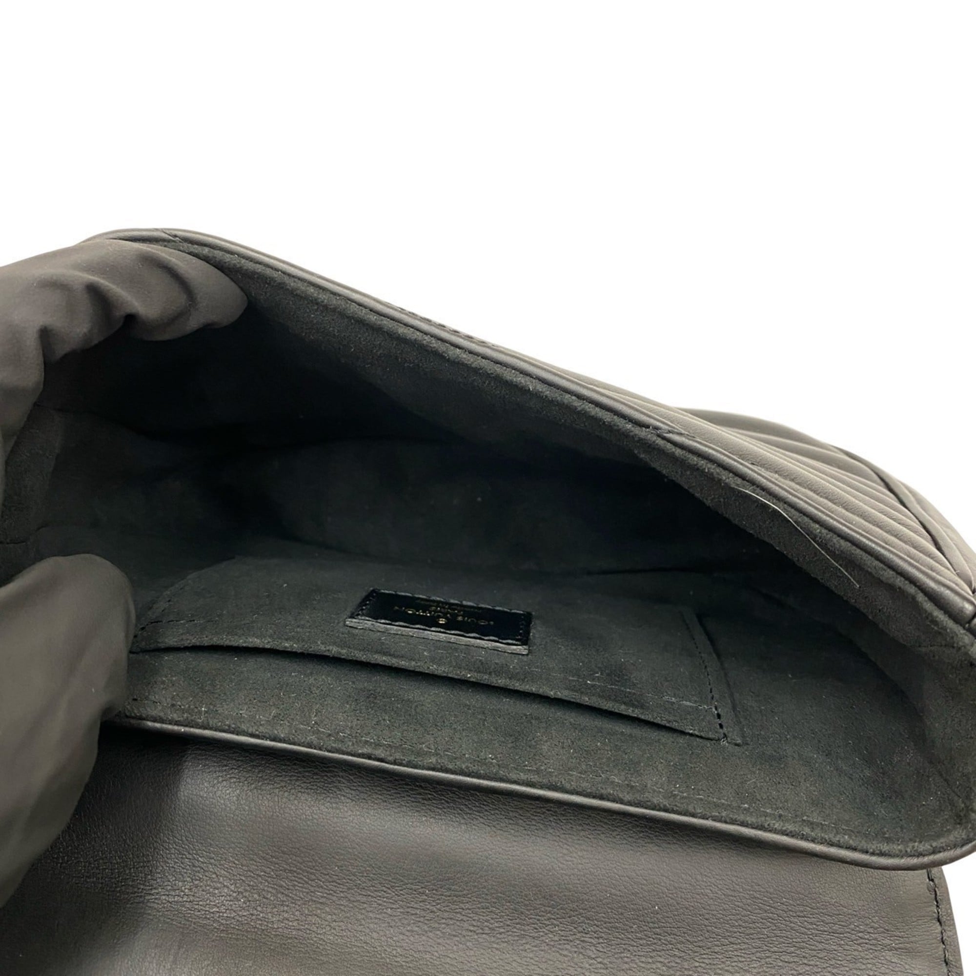 Louis Vuitton Black Leather Handbag Shoulder Bag