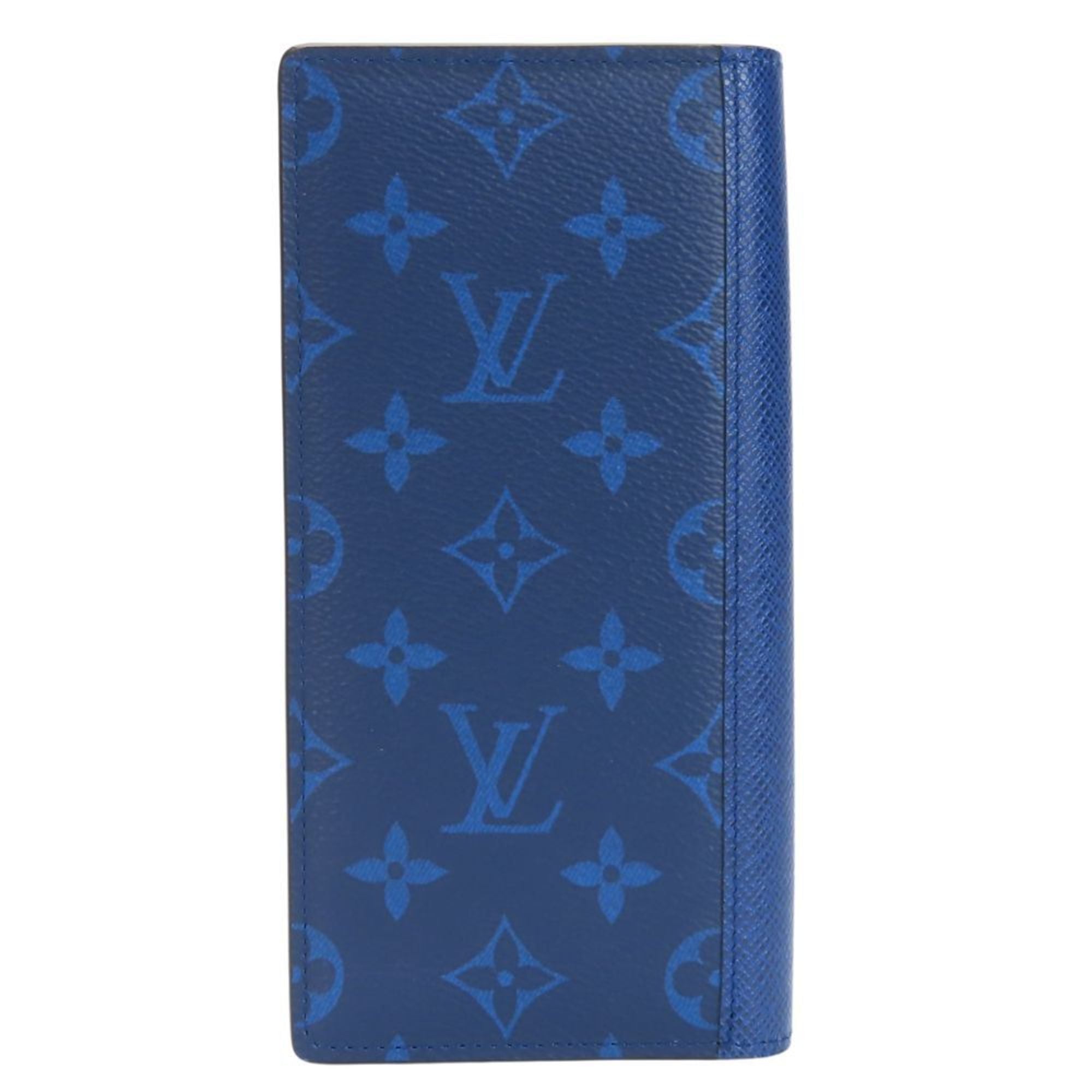 Louis Vuitton Blue Cobalt Taiga Leather Monogram Long Wallet