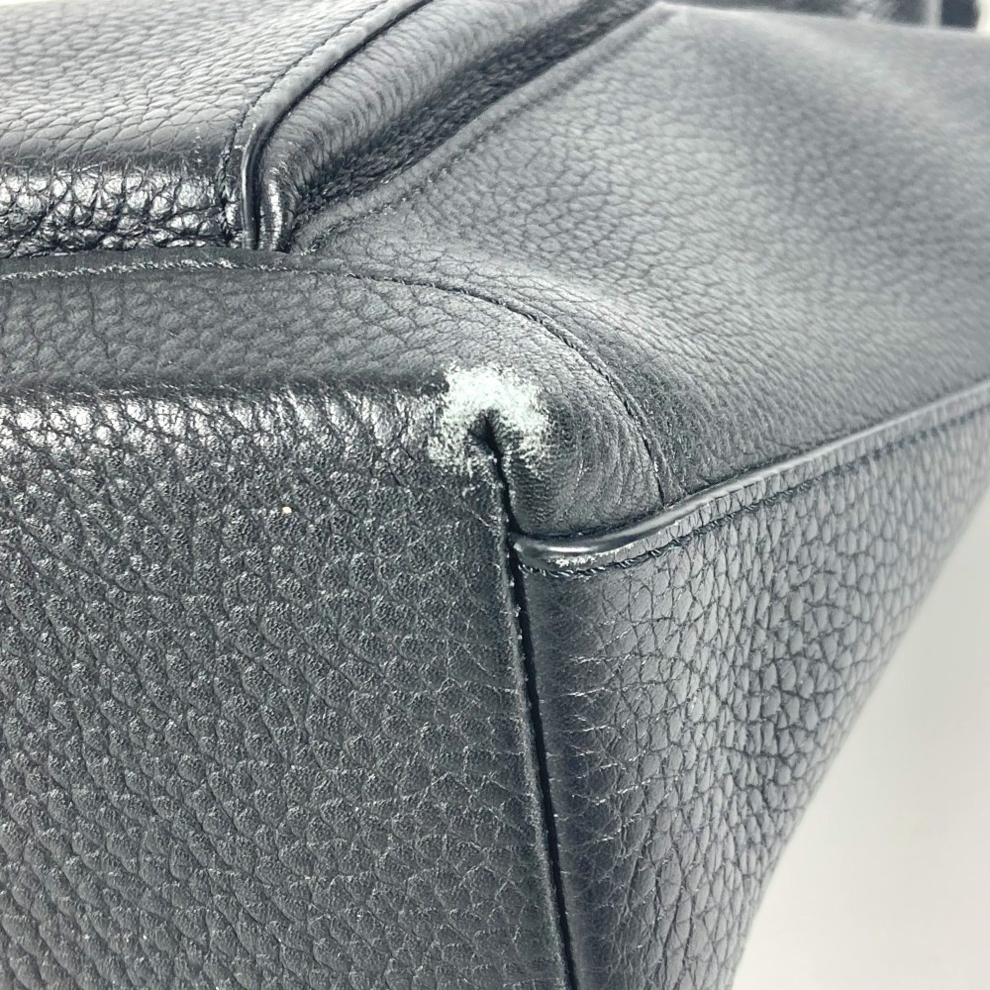 Louis Vuitton Black Noir Leather Messenger Bag Shoulder Bag