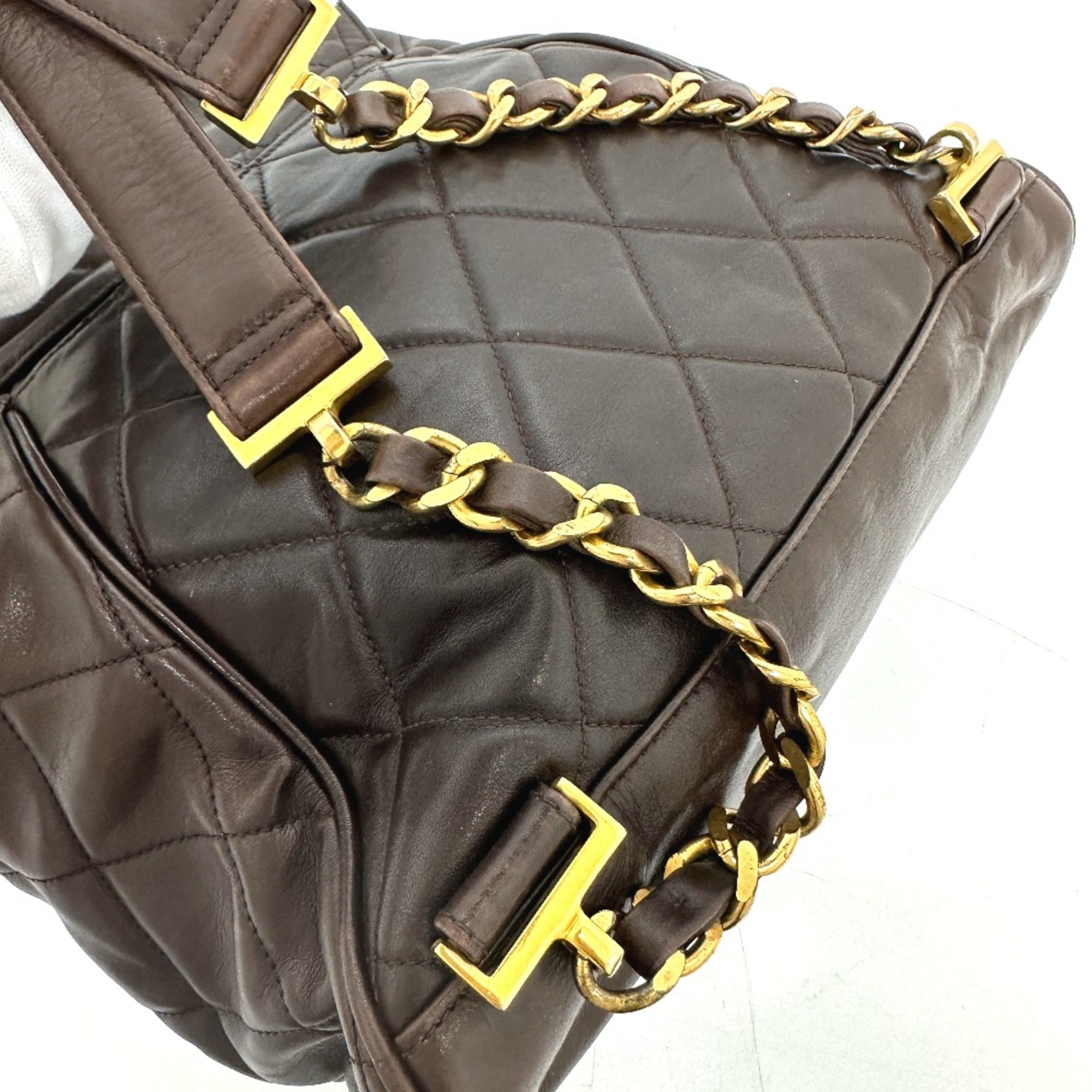 Chanel Brown Leather Backpack