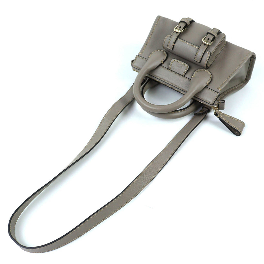 Chloé Gray Leather Handbag Shoulder Bag (Pre-Owned)