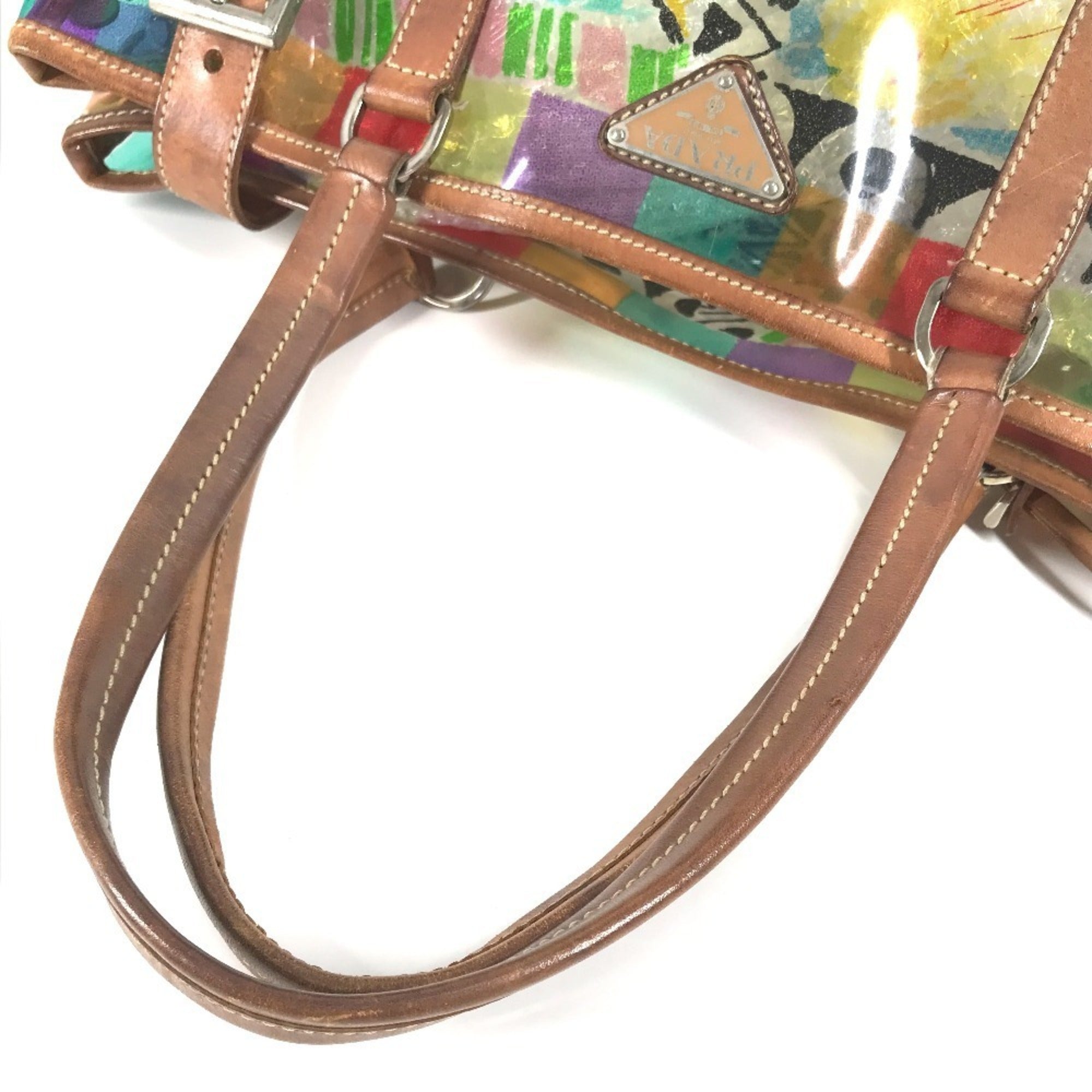 Prada Multi-Color Vinyl Shoulder Bag Tote Bag