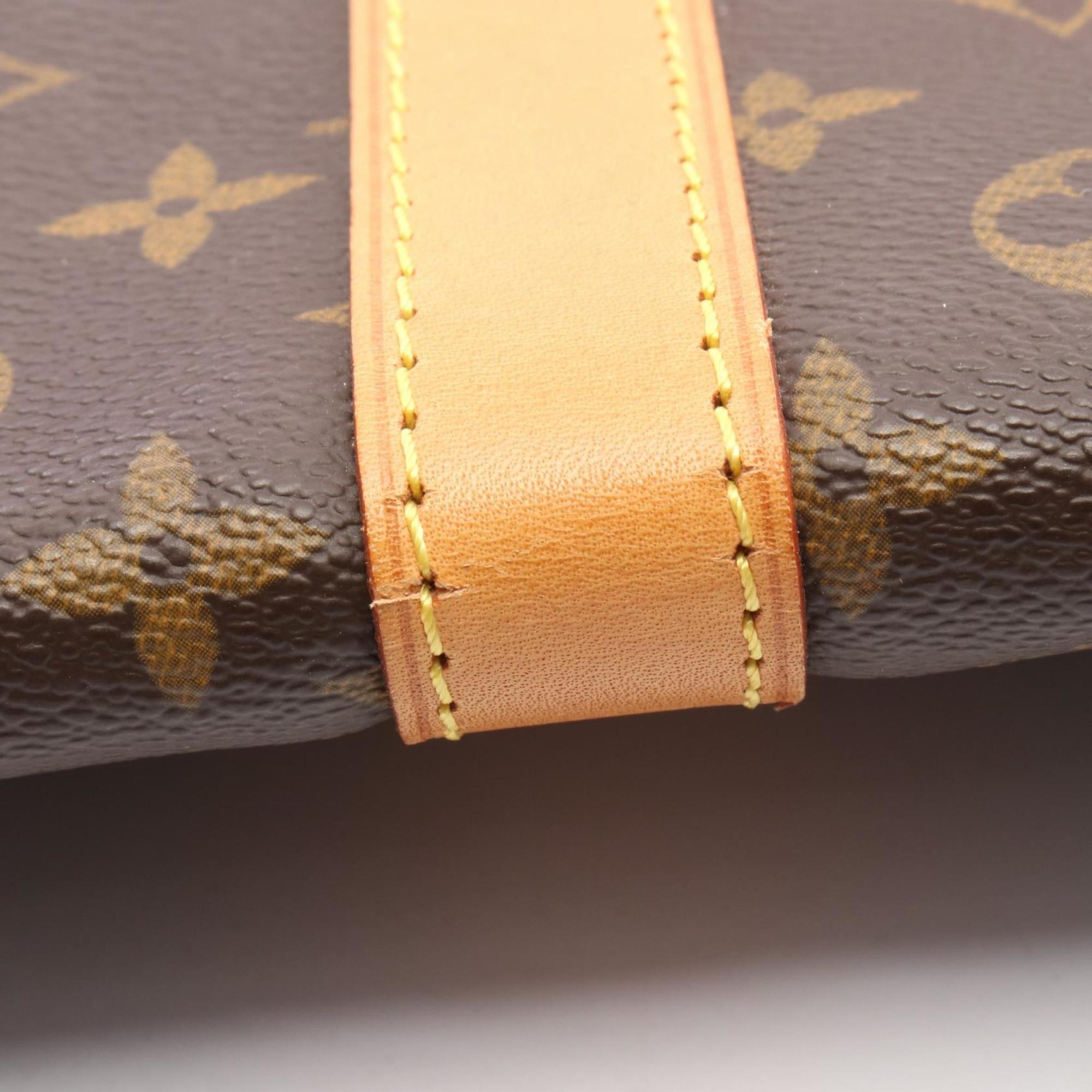 Louis Vuitton Brown Coated Canvas Leather Boston Bag Handbag