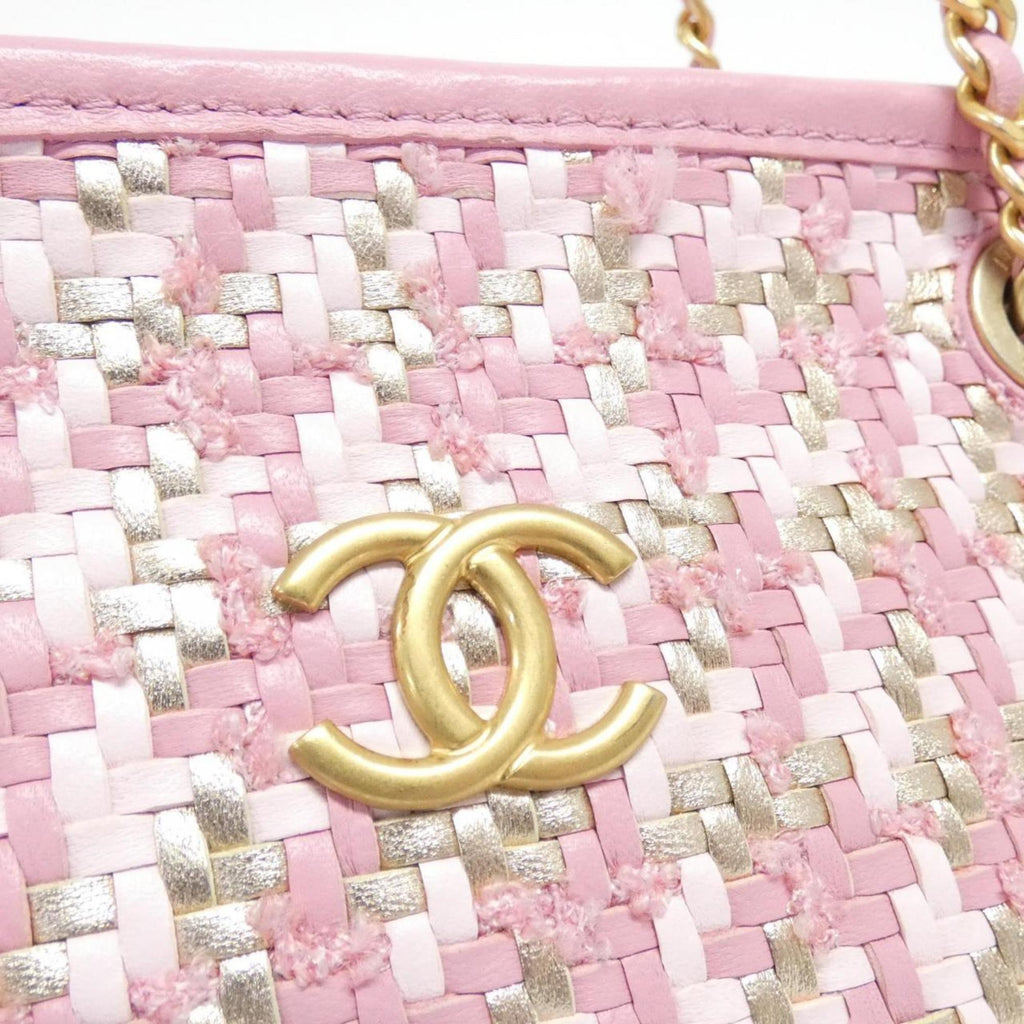 Chanel Gold Pink Viscose Leather Shoulder Bag