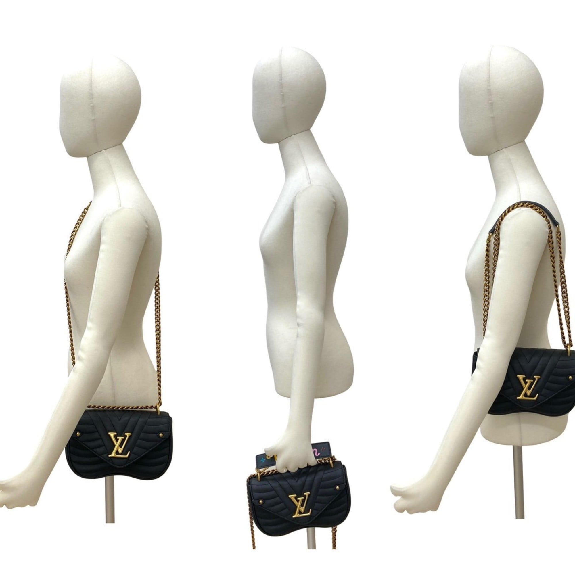 Louis Vuitton Black Leather Handbag Shoulder Bag