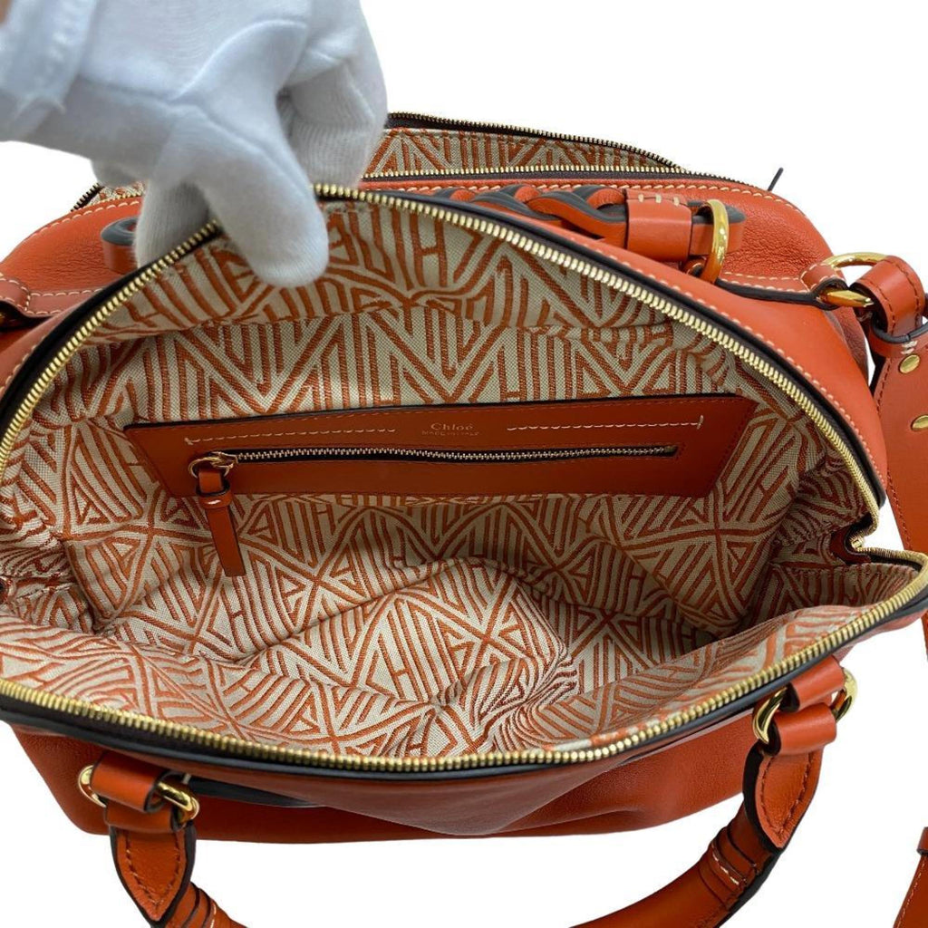 Chloé Orange Leather Handbag Shoulder Bag (Pre-Owned)