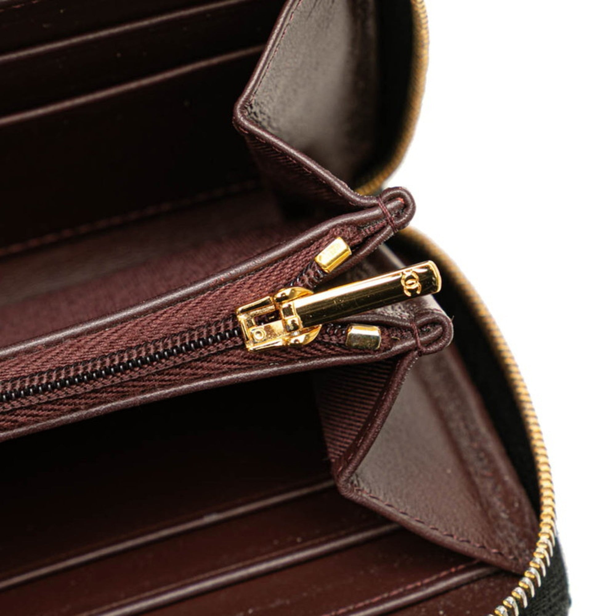 Chanel Black Grained Calfskin Long Wallet (Bi-Fold)