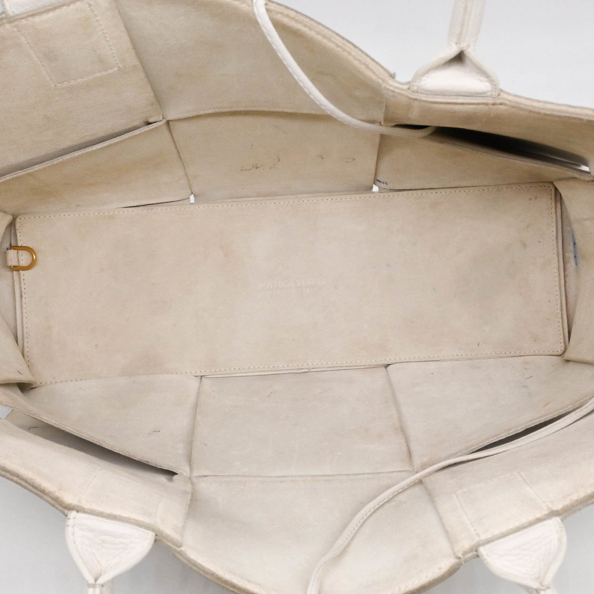 Bottega Veneta White Leather Tote Bag