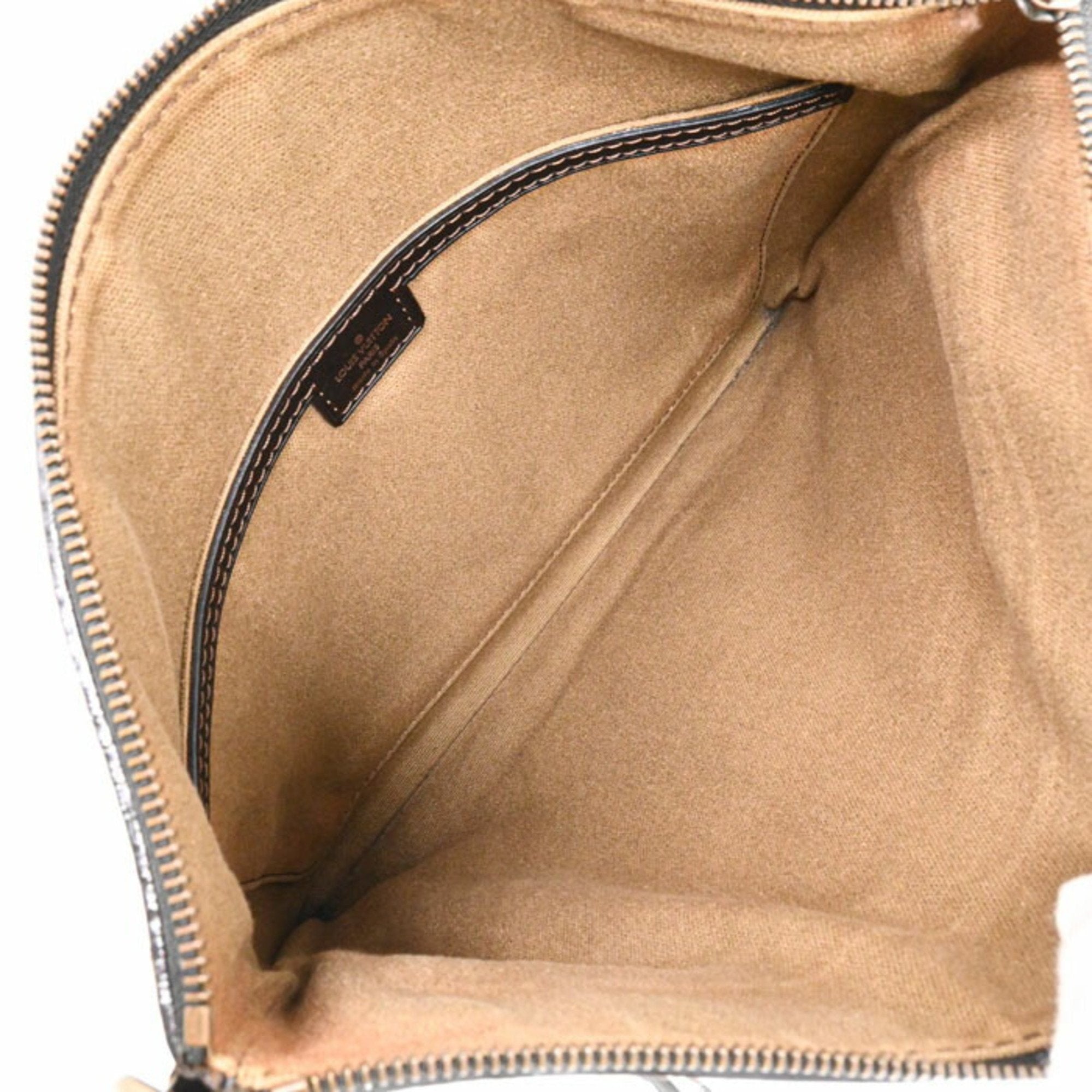 Louis Vuitton Dark Brown Leather Pochette Shoulder Bag