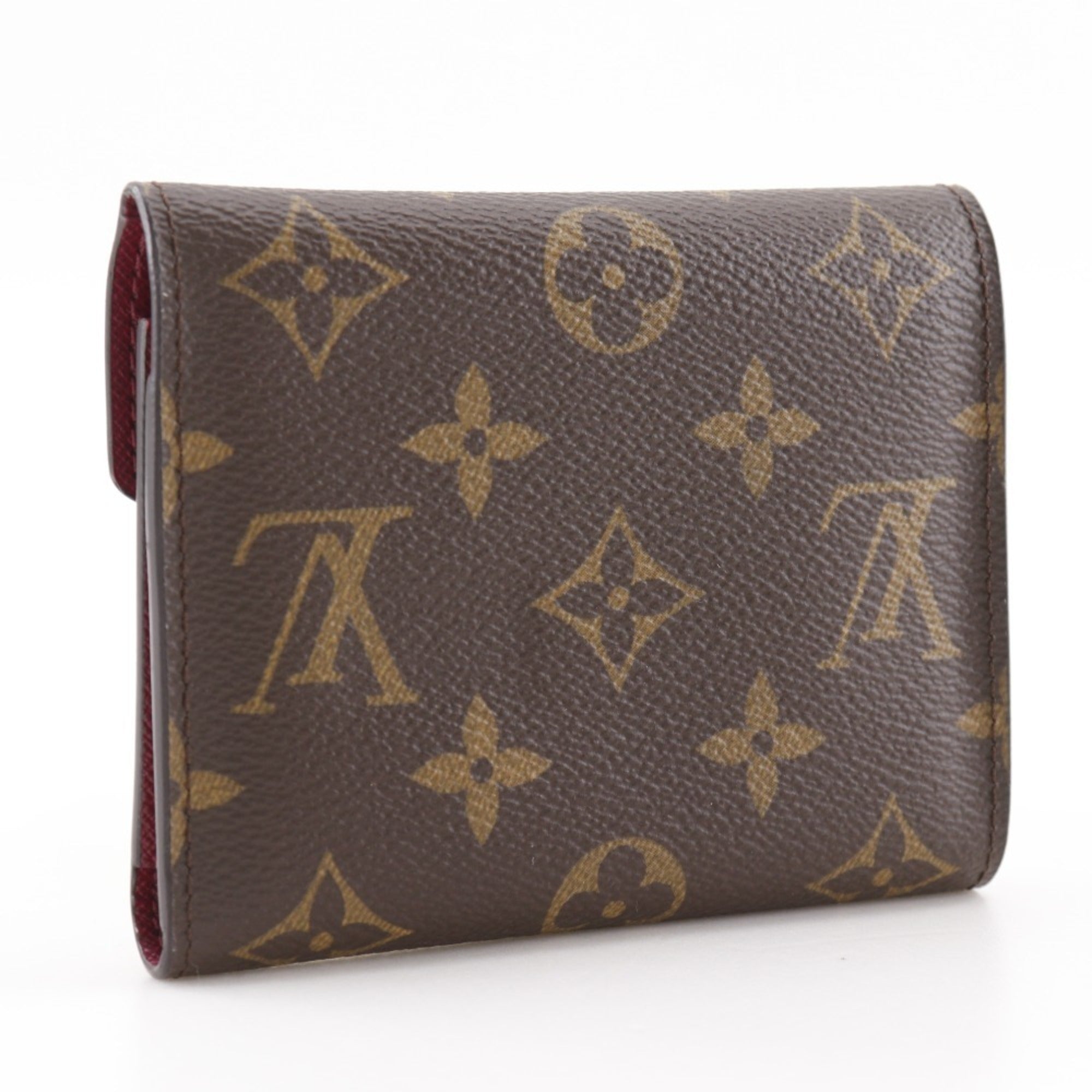 Louis Vuitton Brown Fuchsia Monogram Canvas Wallet (Tri-Fold)