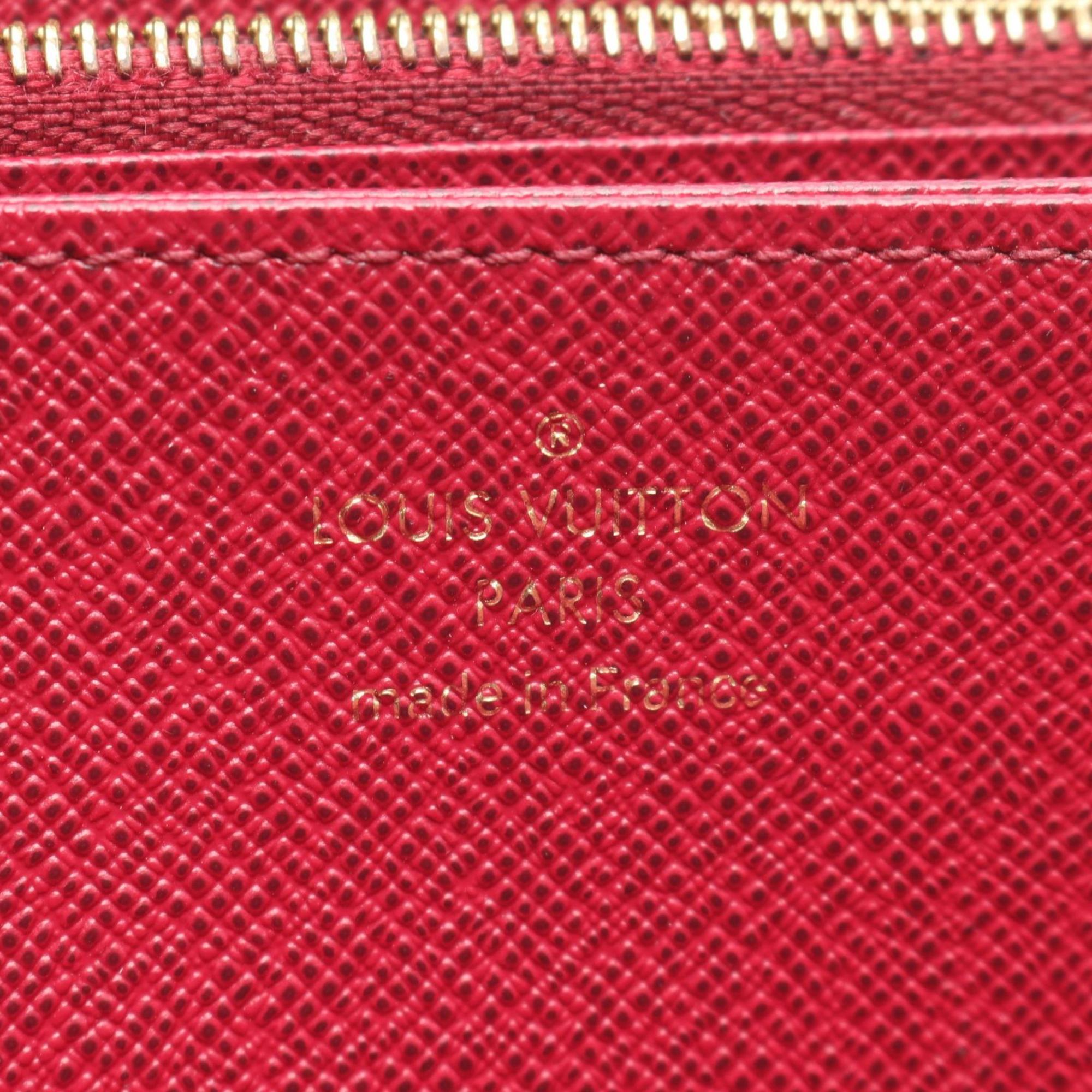 Louis Vuitton Brown Fuchsia Pink Coated Canvas Long Wallet