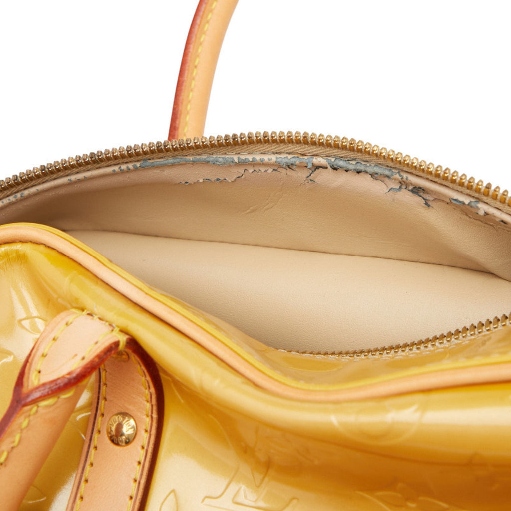 Louis Vuitton Beige Yellow Patent Leather Boston Bag Handbag