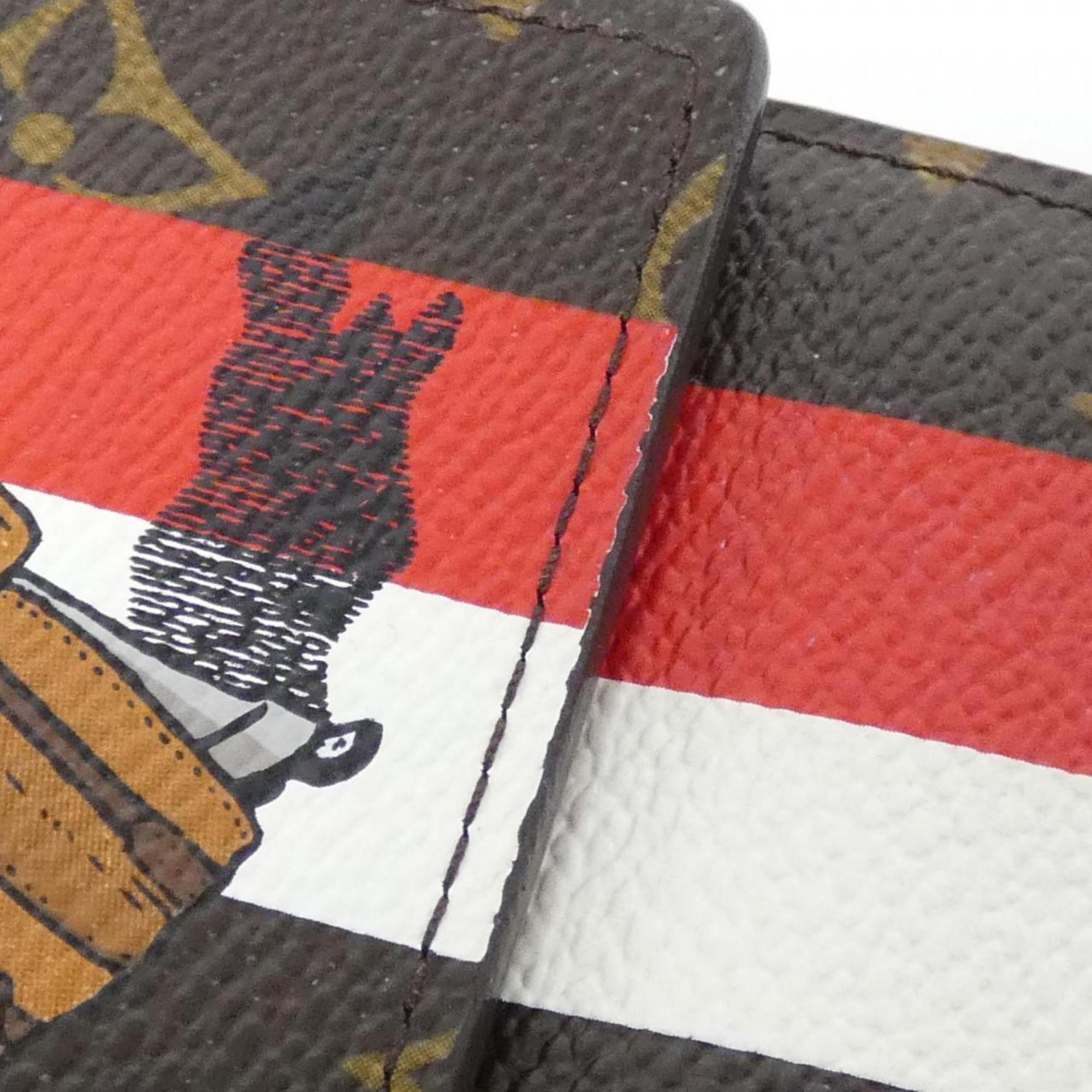 Louis Vuitton Marron Red Color Coated Canvas Long Wallet