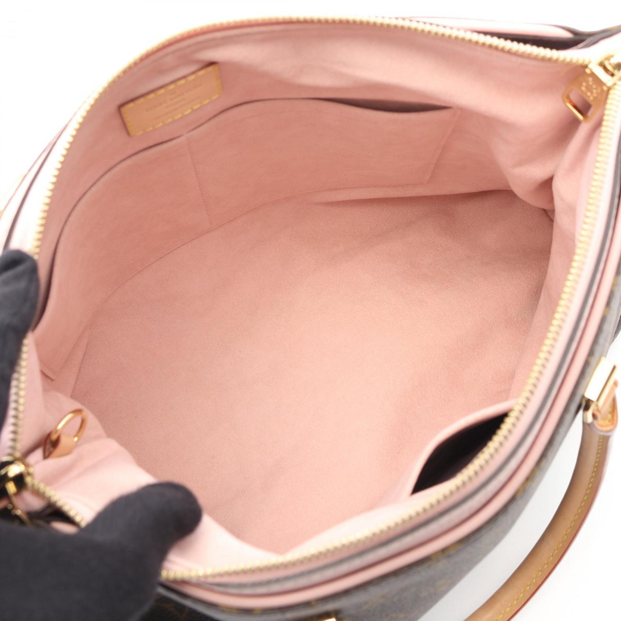 Louis Vuitton Black Brown Pink Rose Ballerine Coated Canvas Leather Handbag
