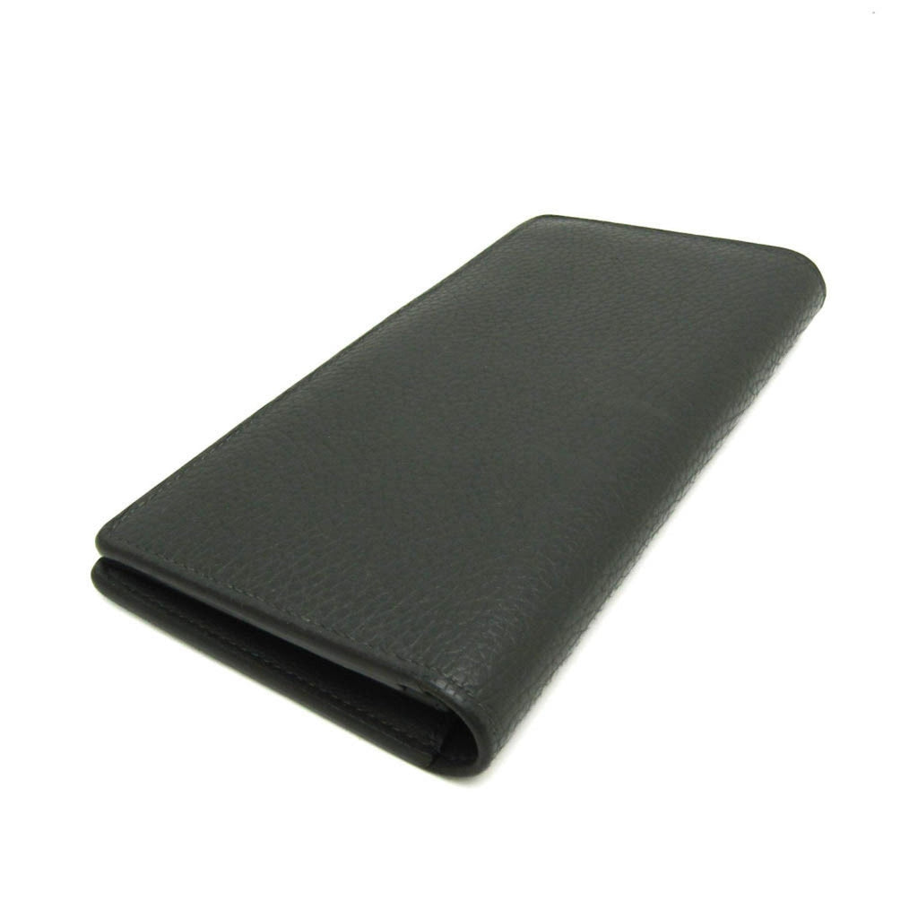 Louis Vuitton Taurillon Lv Charcoal Leather Long Wallet