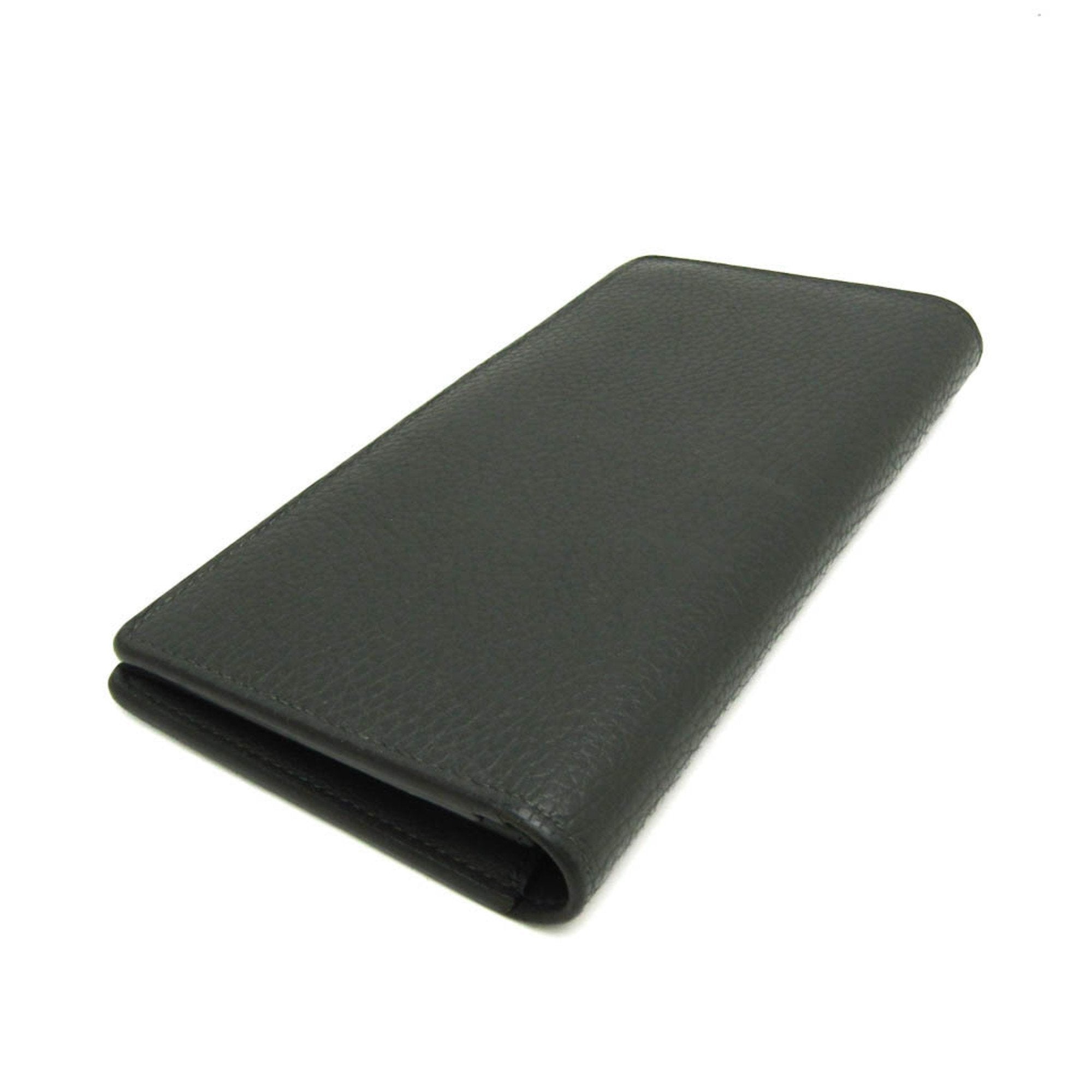 Louis Vuitton Taurillon Lv Charcoal Leather Long Wallet