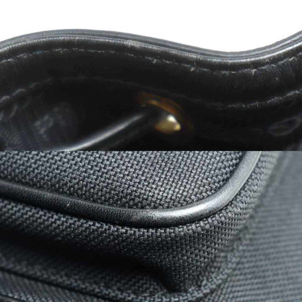 Prada Black Canvas Leather Shoulder Bag