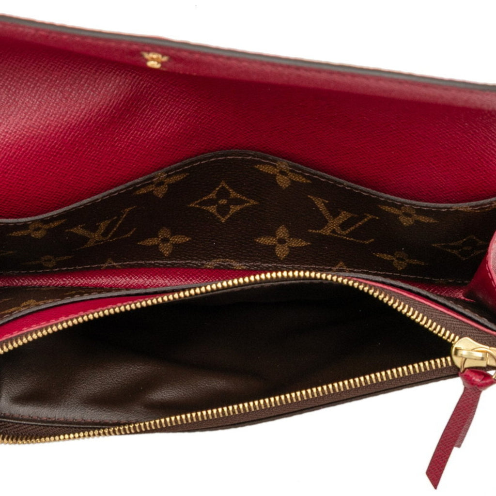 Louis Vuitton Brown Fuchsia Pink Pvc Leather Long Wallet