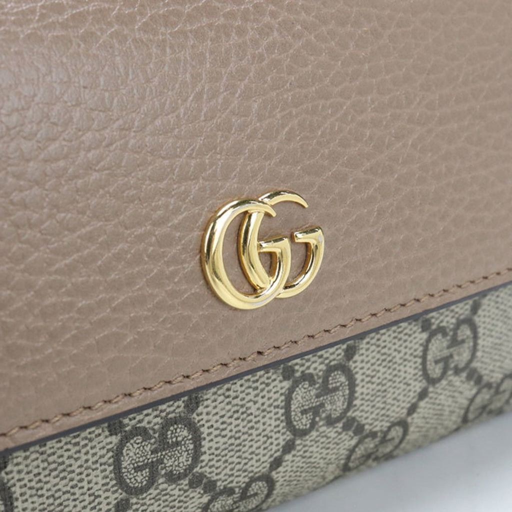 Gucci Beige Pvc Leather Long Wallet (Bi-Fold) (Pre-Owned)