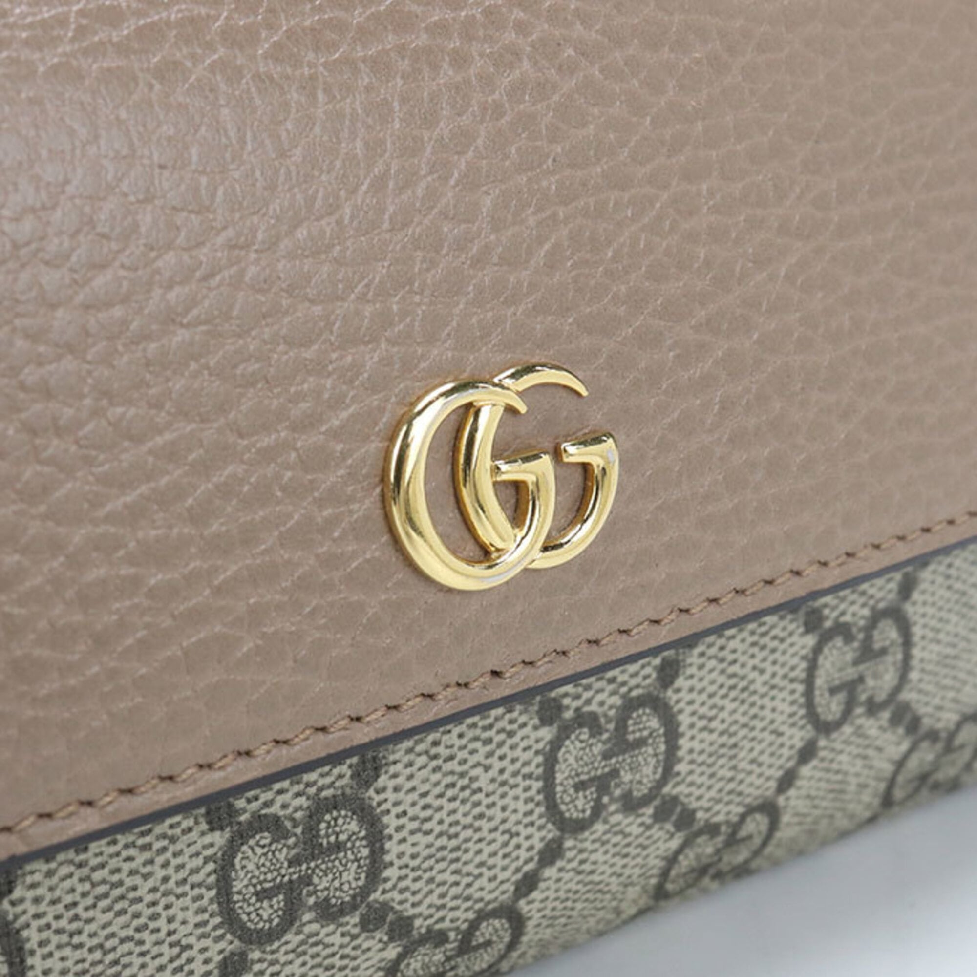 Gucci Beige Pvc Leather Long Wallet (Bi-Fold) (Pre-Owned)