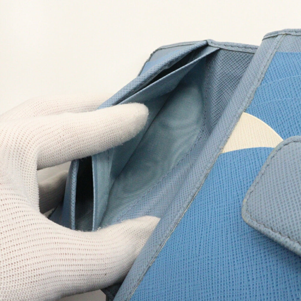 Prada Astrale Light Blue Saffiano Wallet (Bi-Fold)