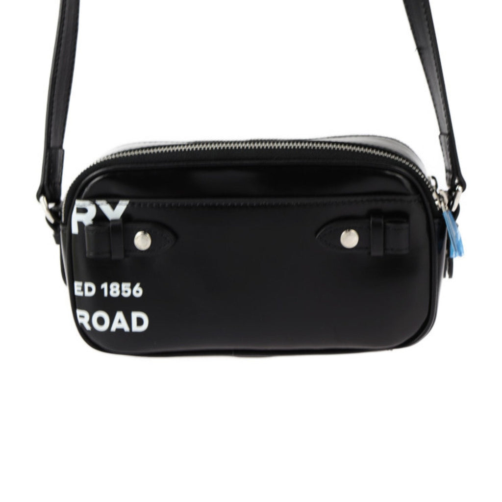 Burberry Black White Coated Canvas Leather Pochette Pouch Shoulder Bag