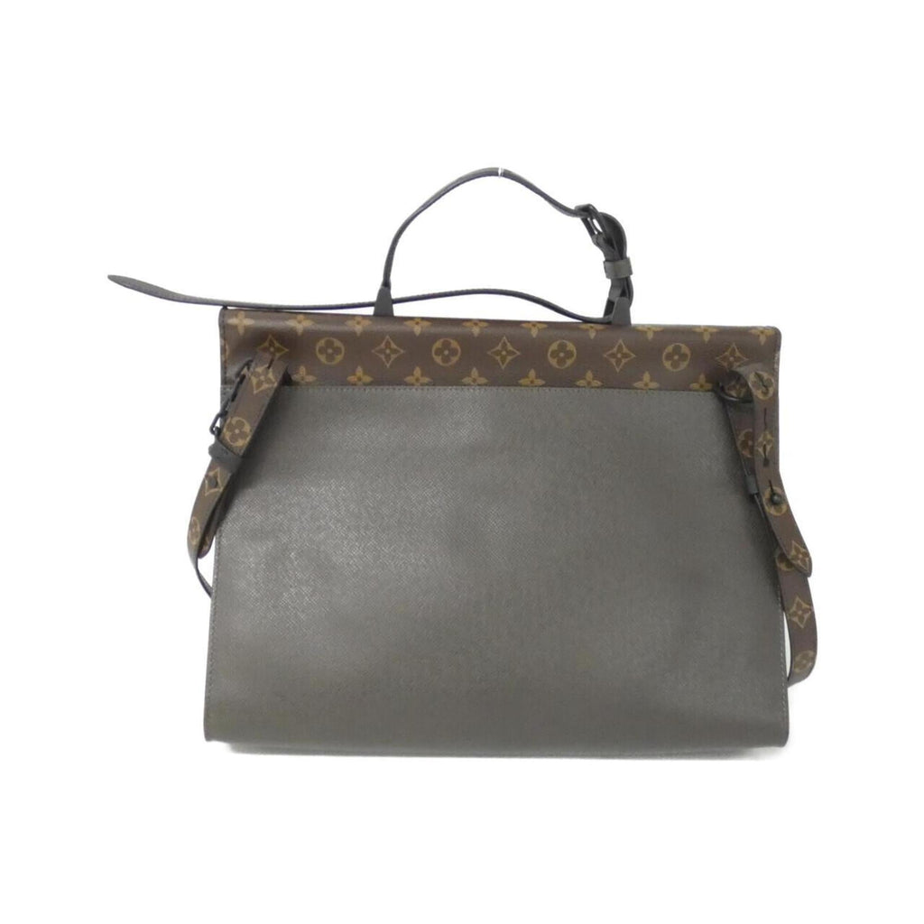 Louis Vuitton Khaki Marron Coated Canvas Leather Handbag
