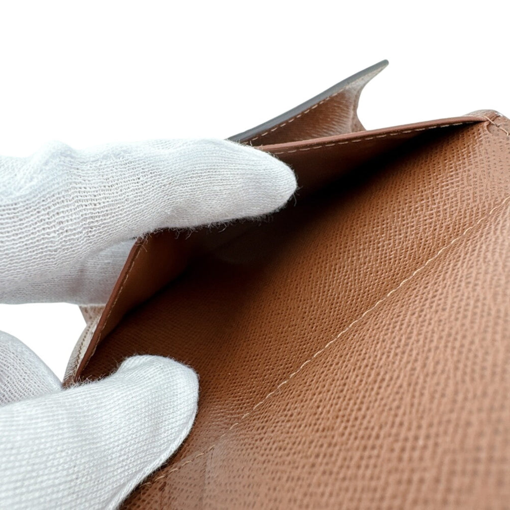 Louis Vuitton Monogram Brown Leather Wallet (Tri-Fold)
