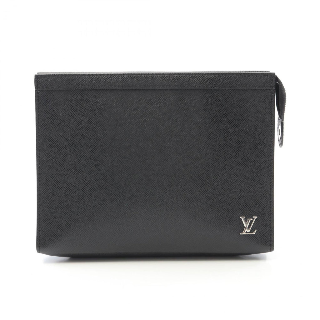 Louis Vuitton Taiga Black Taiga Leather Clutch Bag Pochette