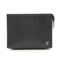 Louis Vuitton Taiga Black Taiga Leather Clutch Bag Pochette