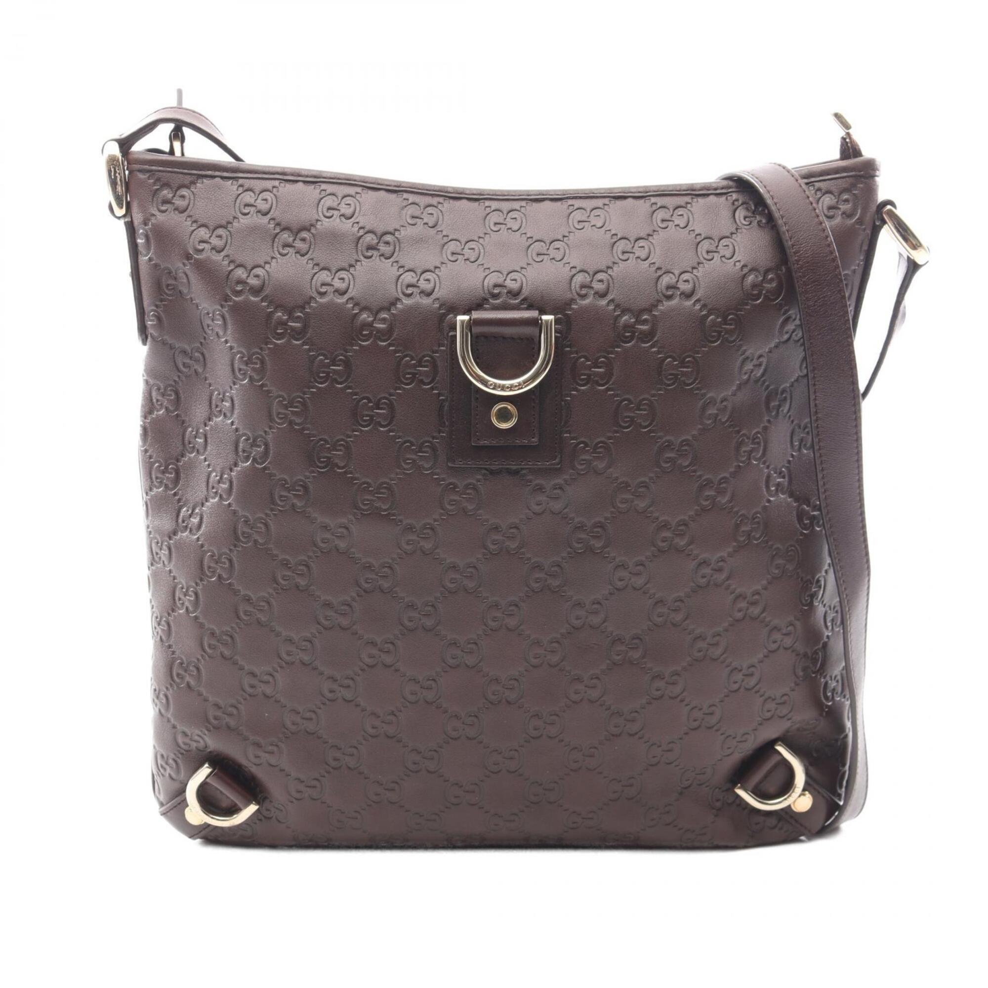 Gucci Brown Leather Handbag Shoulder Bag (Pre-Owned)