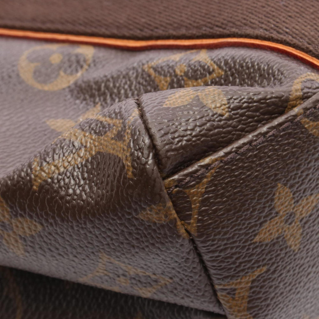 Louis Vuitton Brown Coated Canvas Leather Tote Bag
