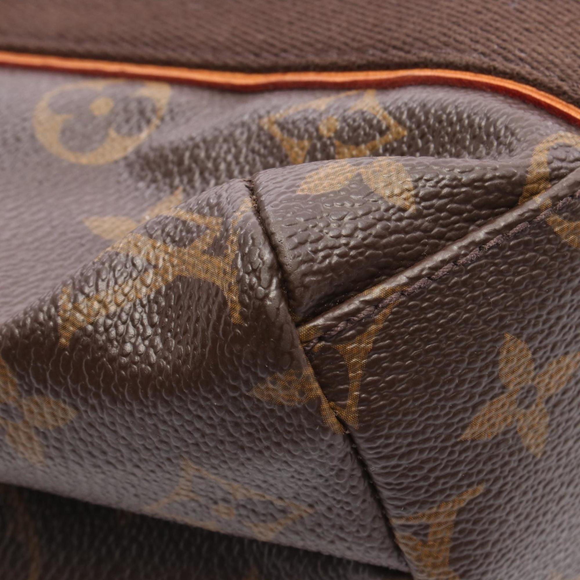Louis Vuitton Brown Coated Canvas Leather Tote Bag