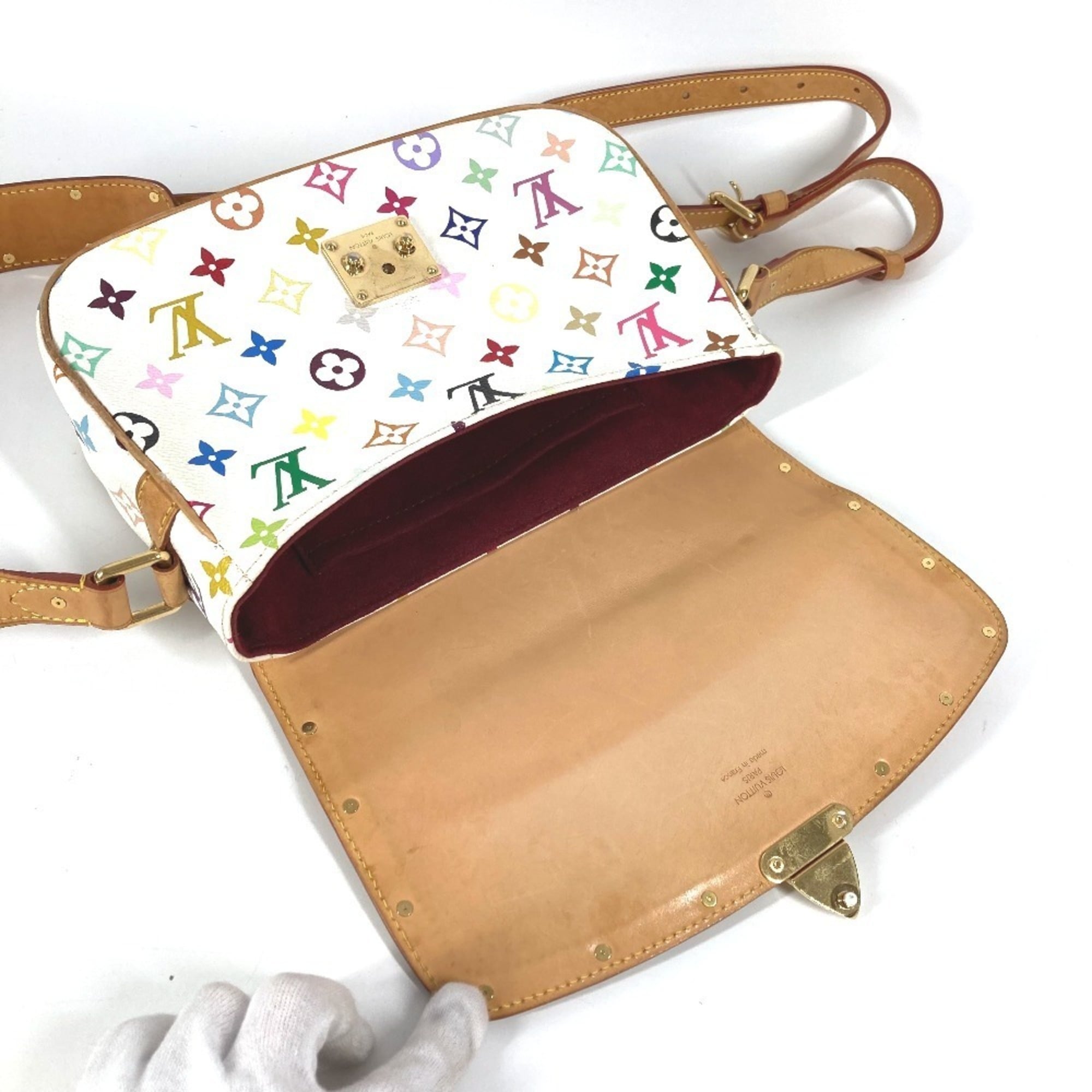 Louis Vuitton Blanc White Monogram Multicolore Pochette Shoulder Bag