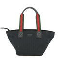 Gucci Black Gg Canvas Handbag Tote Bag (Pre-Owned)