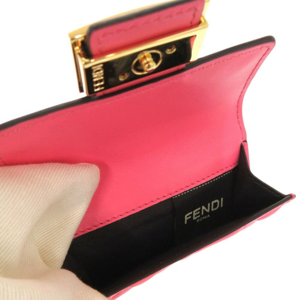 Fendi Pink Leather Wallet (Tri-Fold)