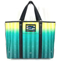 Louis Vuitton Black Green Yellow Leather Canvas Handbag Shoulder Bag Tote Bag