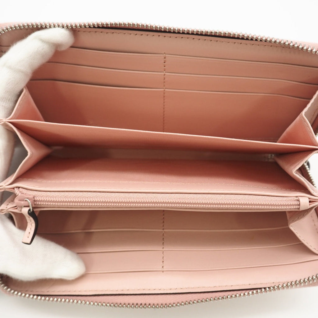 Gucci Pink Leather Long Wallet (Bi-Fold) (Pre-Owned)