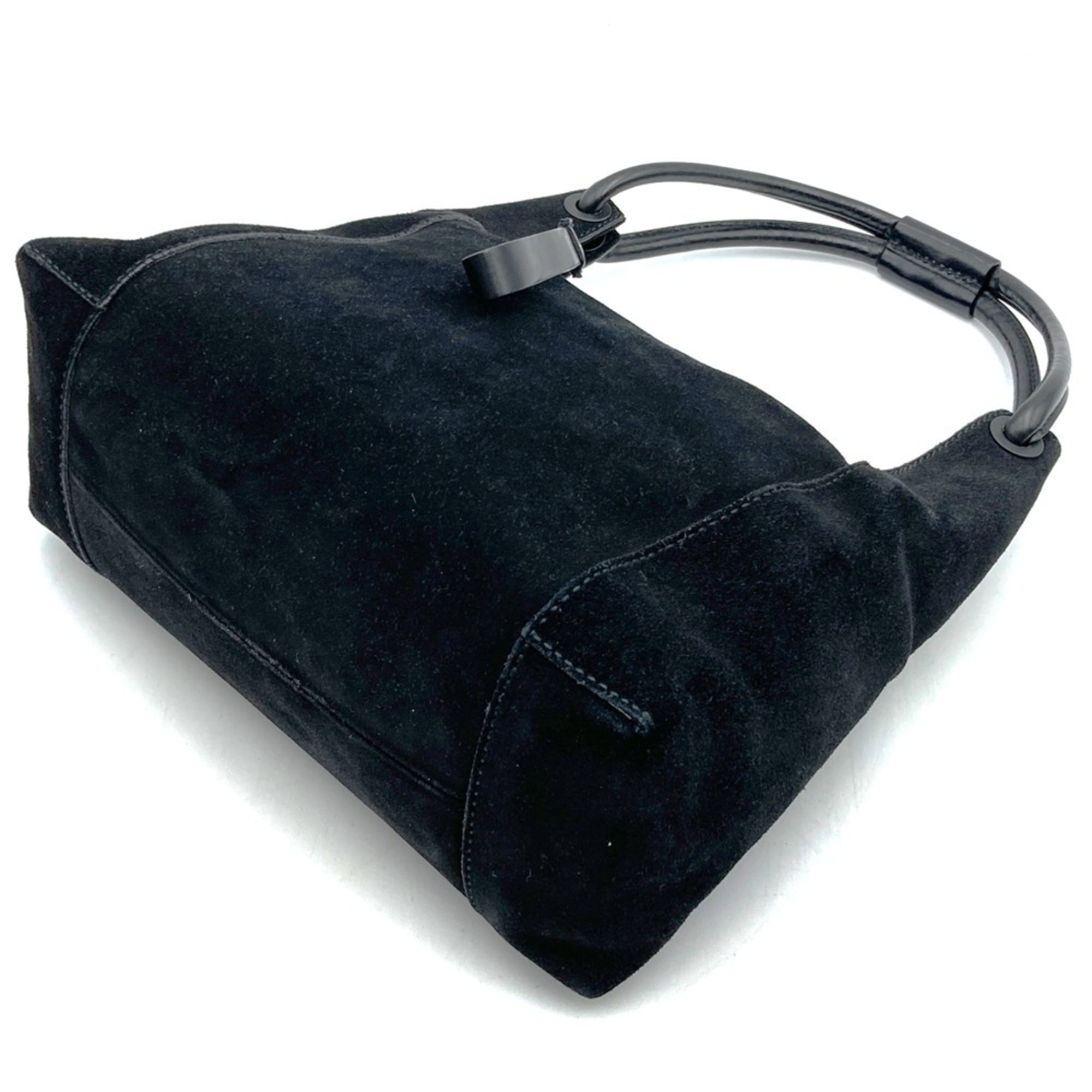 Gucci Black Suede Handbag Shoulder Bag (Pre-Owned)