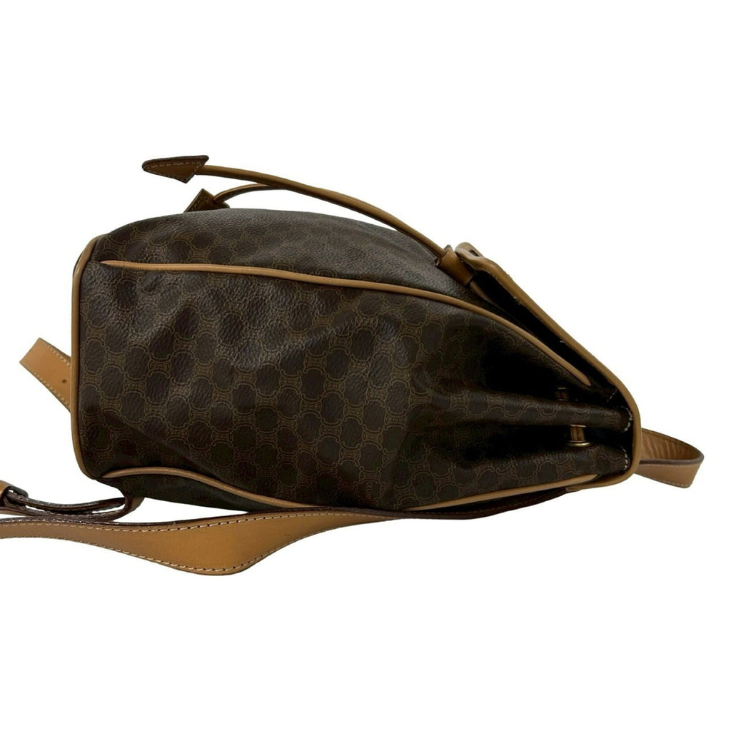 Celine Brown Leather Pvc Backpack