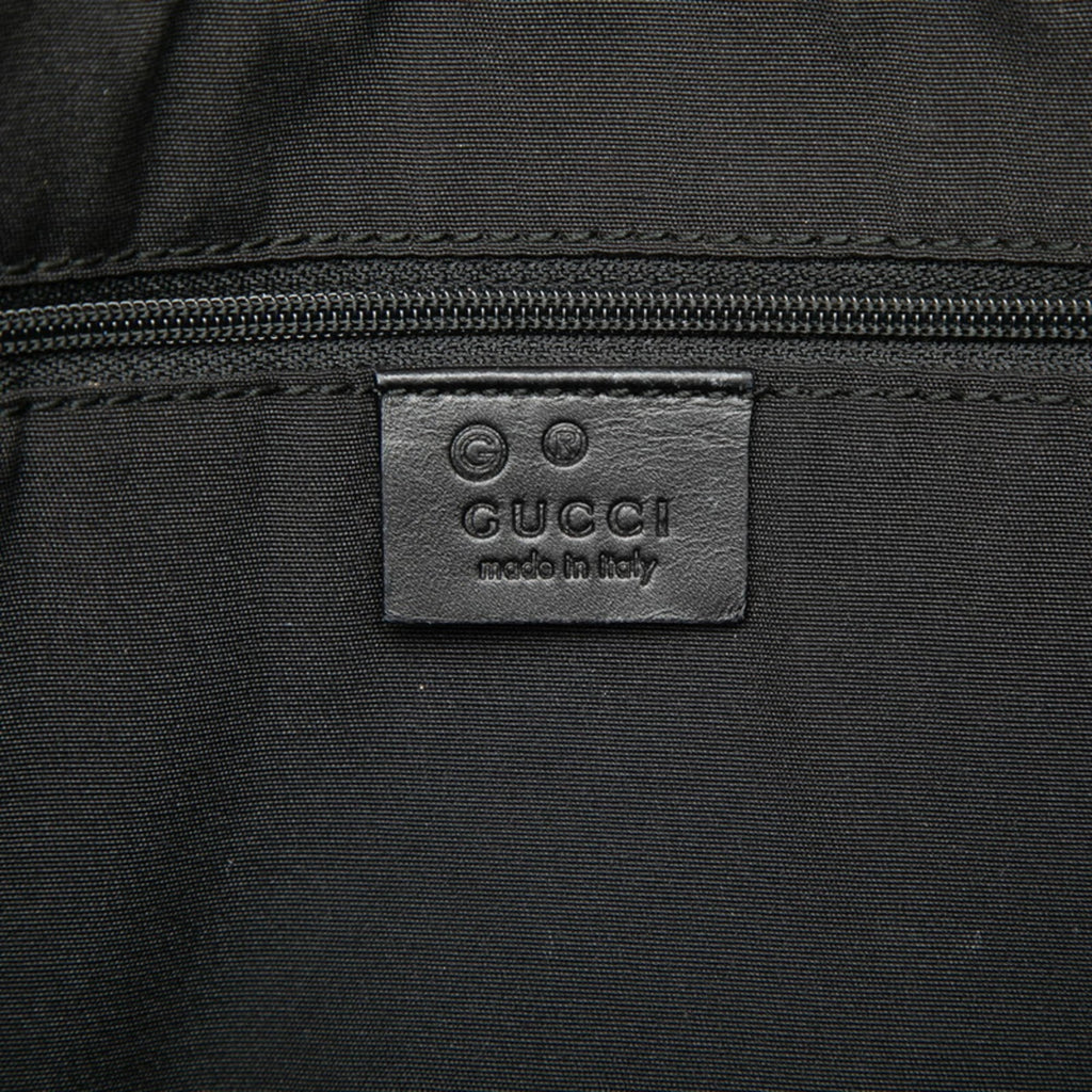 Gucci Black Canvas Leather Shoulder Bag (Pre-Owned)
