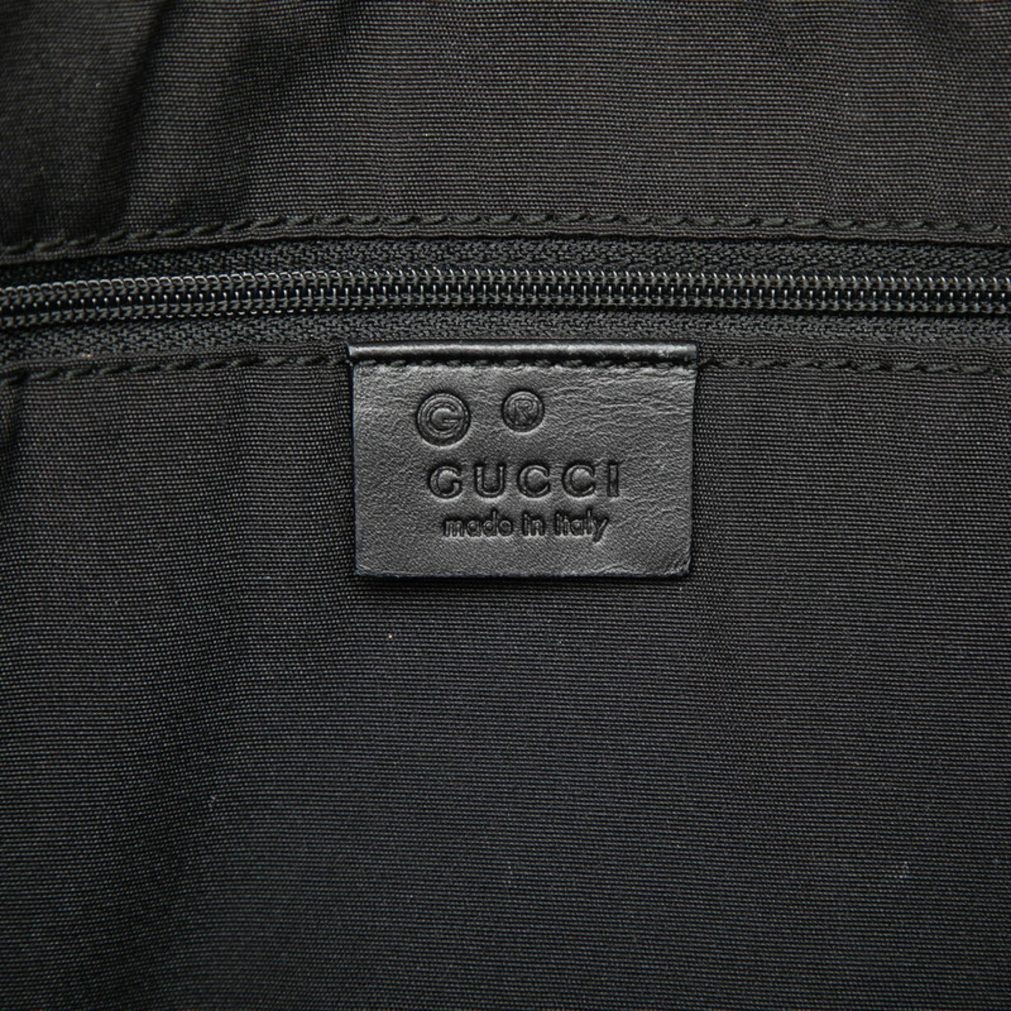Gucci Black Canvas Leather Shoulder Bag (Pre-Owned)