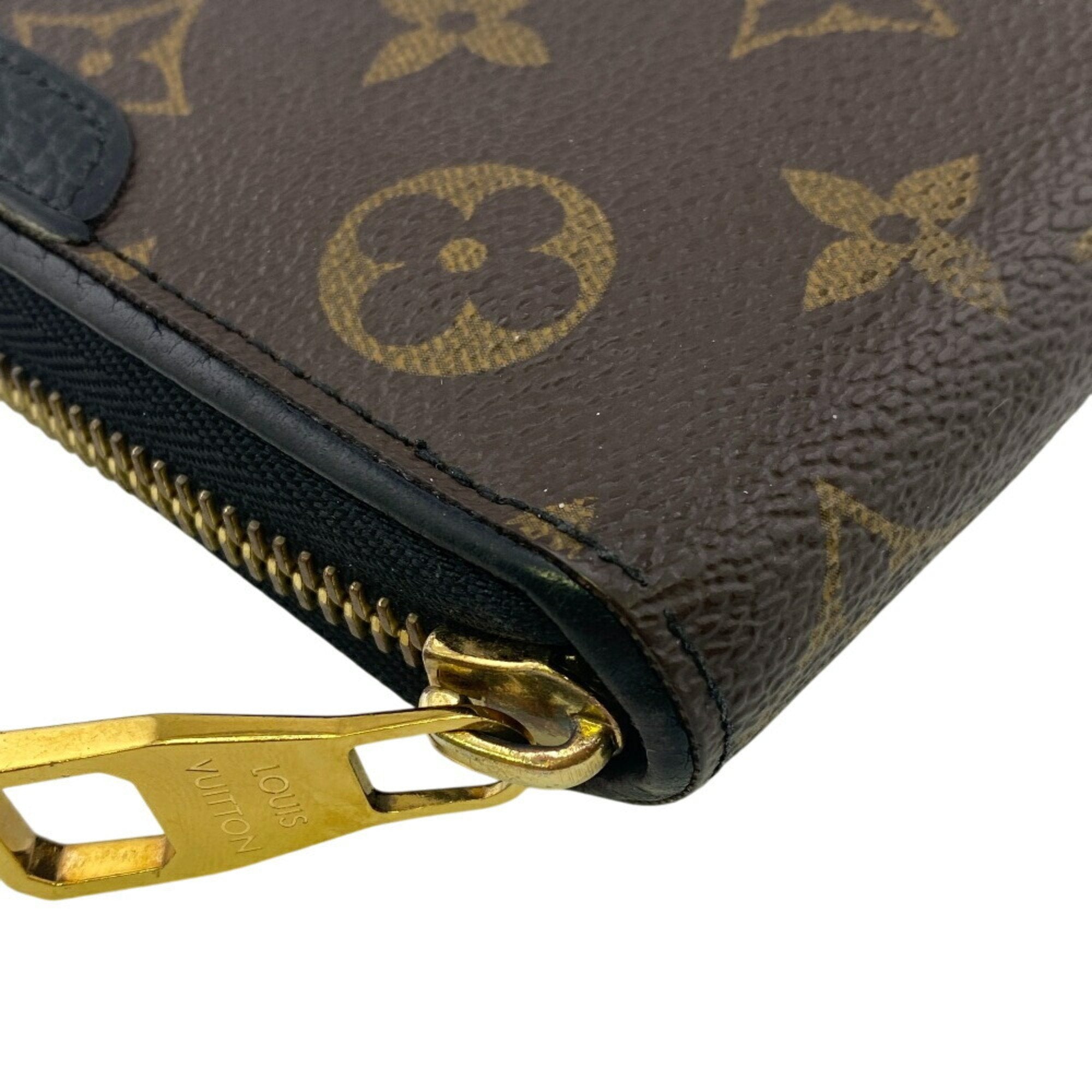 Louis Vuitton Monogram Black Brown Monogram Monogram Long Wallet